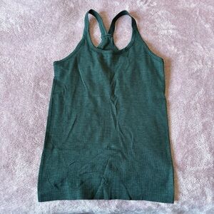lululemon athletica Dark Green ebb to street tank ribbed